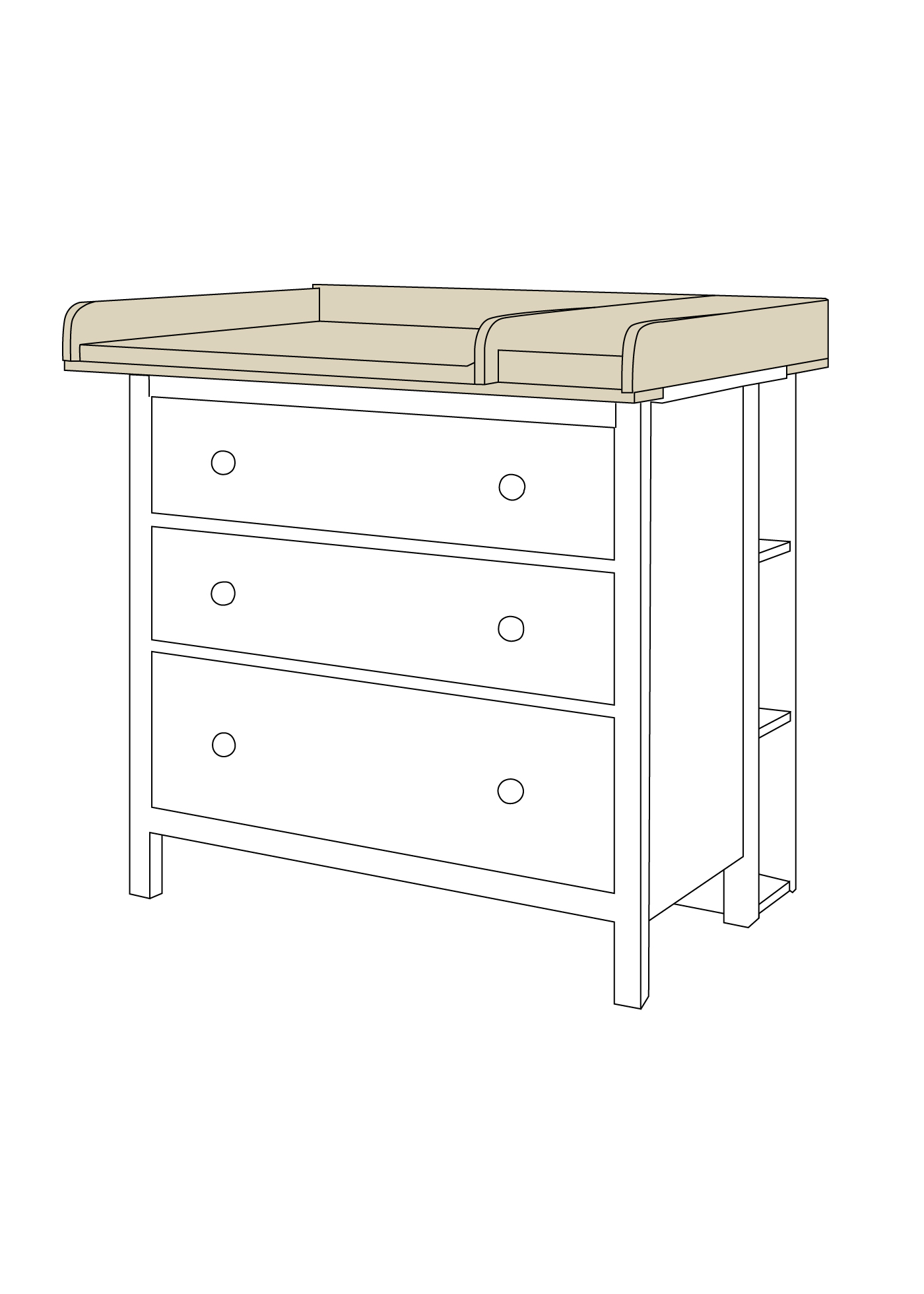 Set für IKEA HEMNES als Wickelkommode in Beige (2 Produkte)